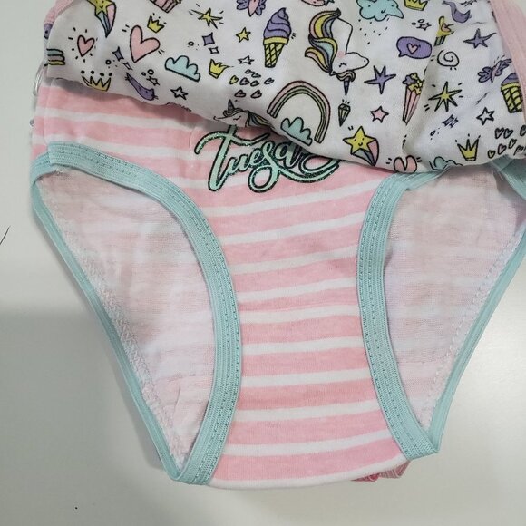 NWT Toddler‎ Girls Seven Pack Days of The Week Printed Panties - Multi Color 4T - Picture 6 of 11